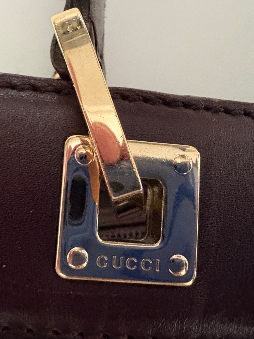 Title: Gucci Guccissima Punch Large Tote 145993 Brown Leather Horsebit bag - Picture 8 of 13